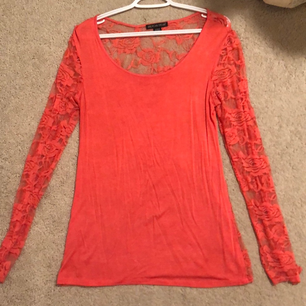 Lace pink top